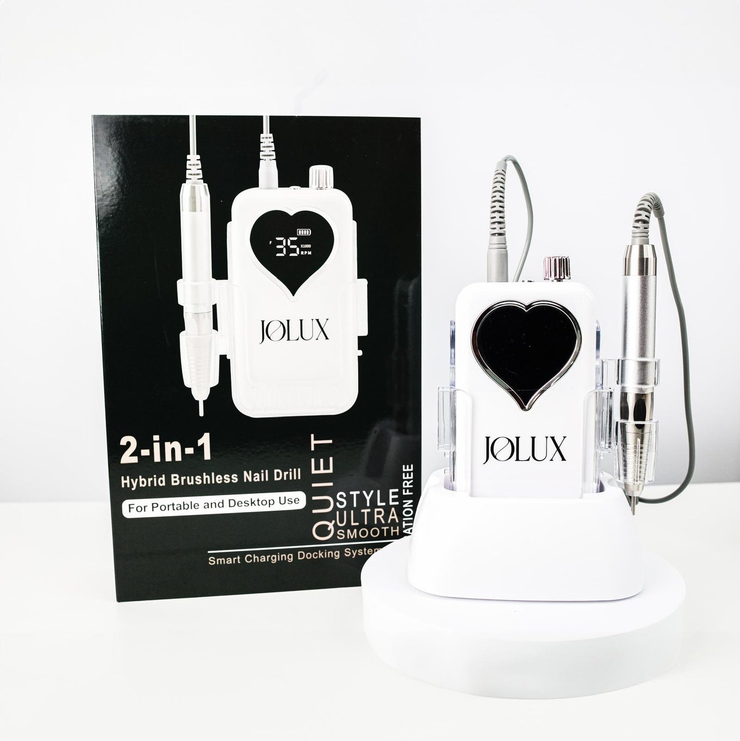 JOLUX 35K Brushless Nail Drill – 2-in-1 Hybrid System