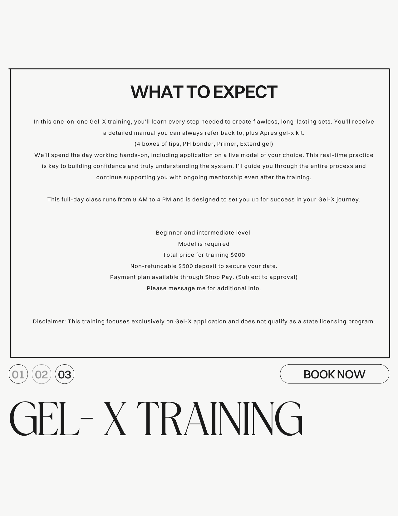 Date: 06/20/2026 In-Person Gel-x Training NO KIT