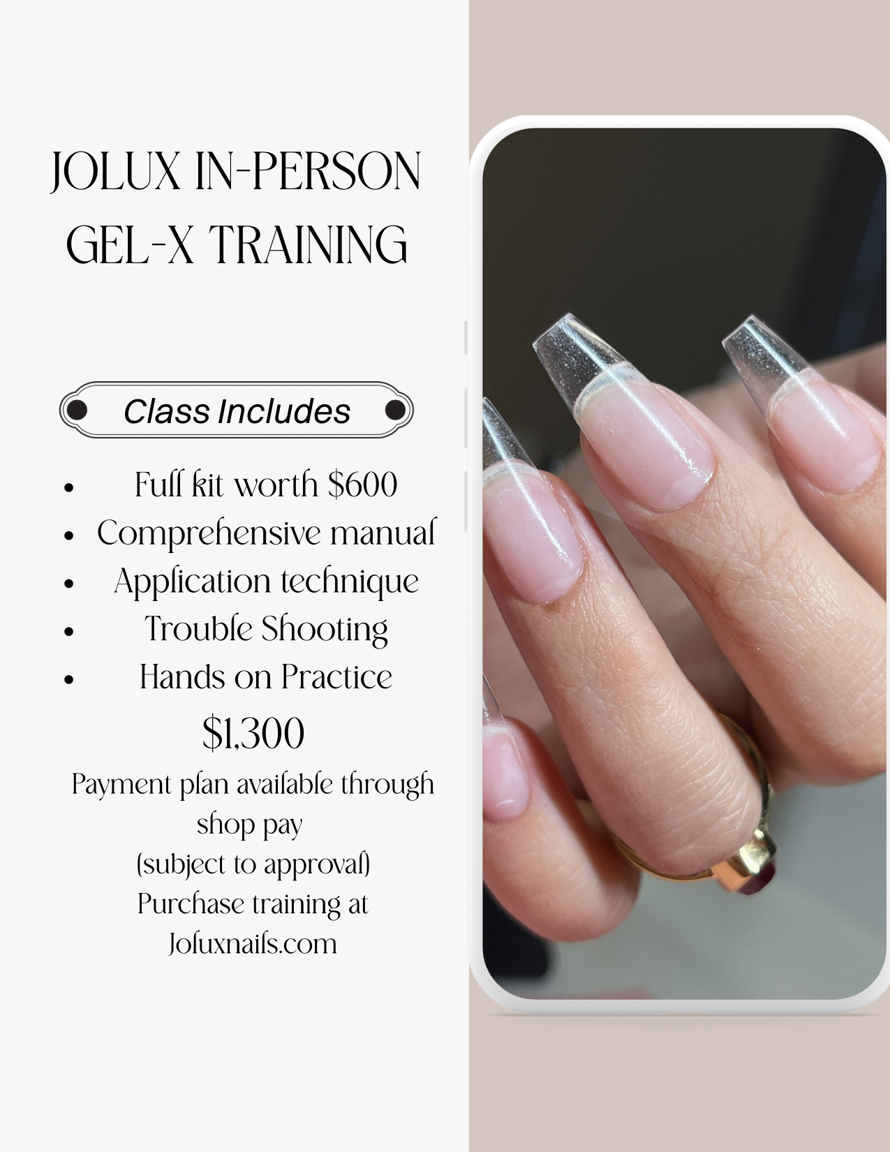 Date: 06/20/2026 In-Person Gel-x Training with Full Kit